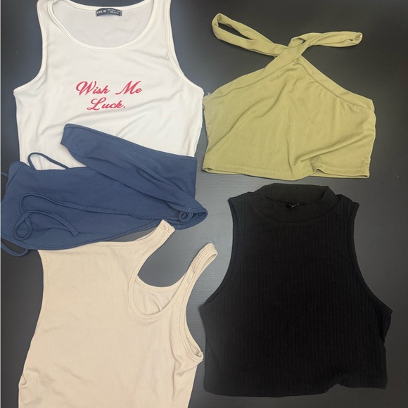 SHEIN Tops - 5 SHEIN Large Women's Assorted Tops Set - Black, White, Green, Blue, Cream